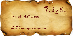 Turai Ágnes névjegykártya